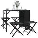 vidaXL 5-piece Garden Dining Set Foldable Poly Rattan Black
