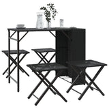 vidaXL 5-piece Garden Dining Set Foldable Poly Rattan Black