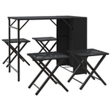 vidaXL 5-piece Garden Dining Set Foldable Poly Rattan Black