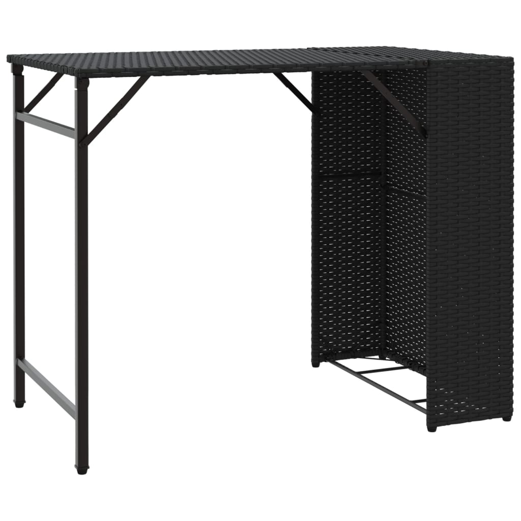 vidaXL 5-piece Garden Dining Set Foldable Poly Rattan Black