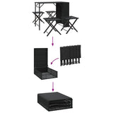 vidaXL 5-piece Garden Dining Set Foldable Poly Rattan Black