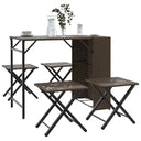vidaXL 5-piece Garden Dining Set Foldable Poly Rattan Black