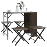 vidaXL 5-piece Garden Dining Set Foldable Poly Rattan Black