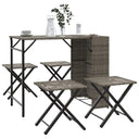 vidaXL 5-piece Garden Dining Set Foldable Poly Rattan Black