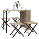 vidaXL 5-piece Garden Dining Set Foldable Poly Rattan Black