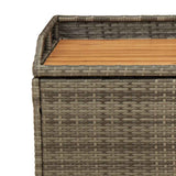 vidaXL Opbergbankje 100x50x52 cm poly rattan en acaciahout zwart