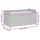 vidaXL Opbergbankje 100x50x52 cm poly rattan en acaciahout zwart