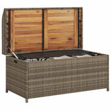 vidaXL Opbergbankje 100x50x52 cm poly rattan en acaciahout zwart