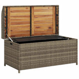 vidaXL Opbergbankje 100x50x52 cm poly rattan en acaciahout zwart