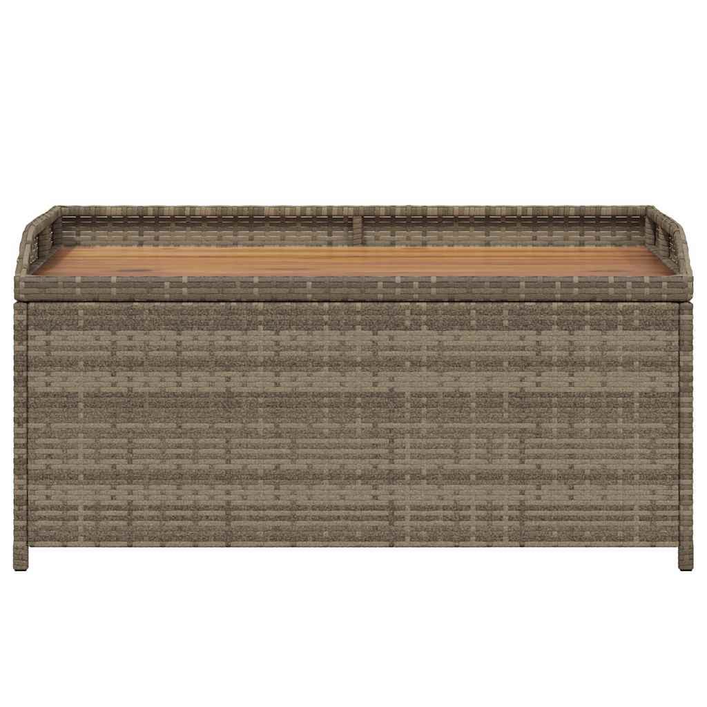 vidaXL Opbergbankje 100x50x52 cm poly rattan en acaciahout zwart