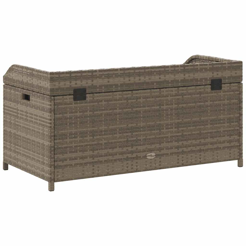 vidaXL Opbergbankje 100x50x52 cm poly rattan en acaciahout zwart