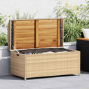vidaXL Opbergbankje 100x50x52 cm poly rattan en acaciahout zwart