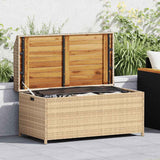 vidaXL Opbergbankje 100x50x52 cm poly rattan en acaciahout zwart