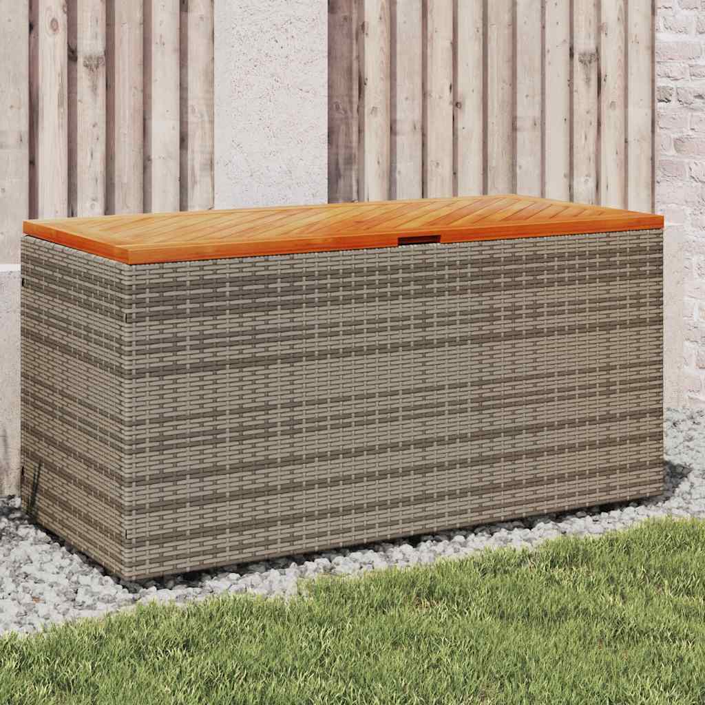 vidaXL Tuinbox 110x50x54 cm poly rattan en acaciahout zwart