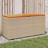vidaXL Tuinbox 110x50x54 cm poly rattan en acaciahout zwart