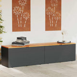 vidaXL Tuinbox 110x50x54 cm poly rattan en acaciahout zwart