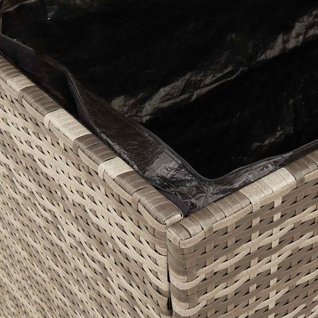 vidaXL Tuinbox 110x50x54 cm poly rattan en acaciahout zwart