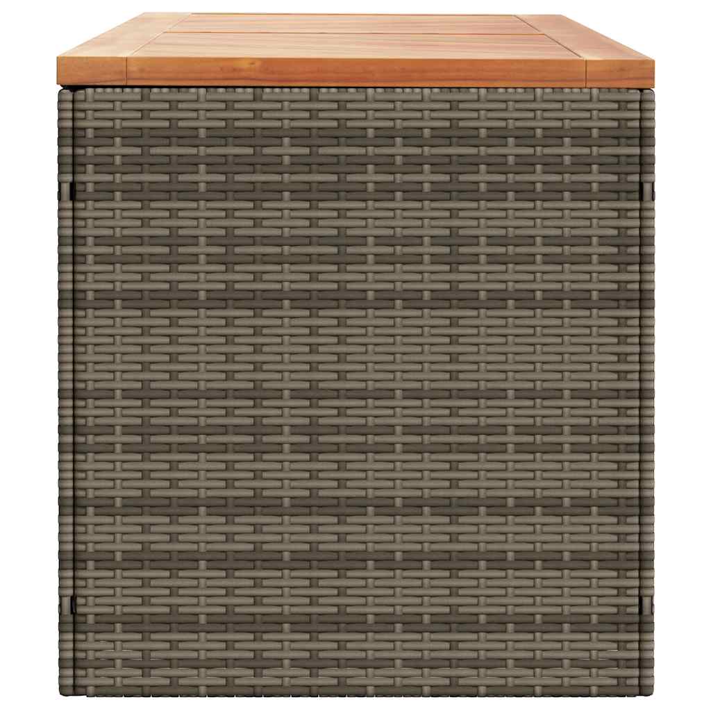 vidaXL Tuinbox 110x50x54 cm poly rattan en acaciahout zwart