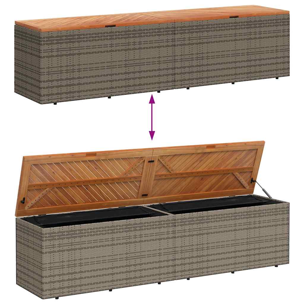 vidaXL Tuinbox 110x50x54 cm poly rattan en acaciahout zwart