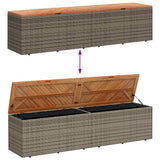 vidaXL Tuinbox 110x50x54 cm poly rattan en acaciahout zwart