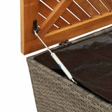 vidaXL Tuinbox 110x50x54 cm poly rattan en acaciahout zwart