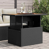 vidaXL Tuintafel met glazen blad 100x55x73 cm poly rattan zwart