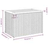 vidaXL Garden Side Tables 2 pcs 55x34x37 cm Wood Poly Rattan Black