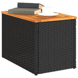 vidaXL Garden Side Tables 2 pcs 55x34x37 cm Wood Poly Rattan Black
