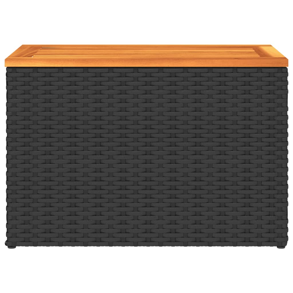 vidaXL Garden Side Tables 2 pcs 55x34x37 cm Wood Poly Rattan Black