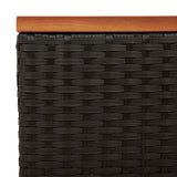 vidaXL Garden Side Tables 2 pcs 55x34x37 cm Wood Poly Rattan Black