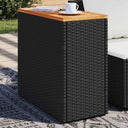 vidaXL Tuinbijzettafel met glazen blad 58x27,5x55 cm poly rattan zwart