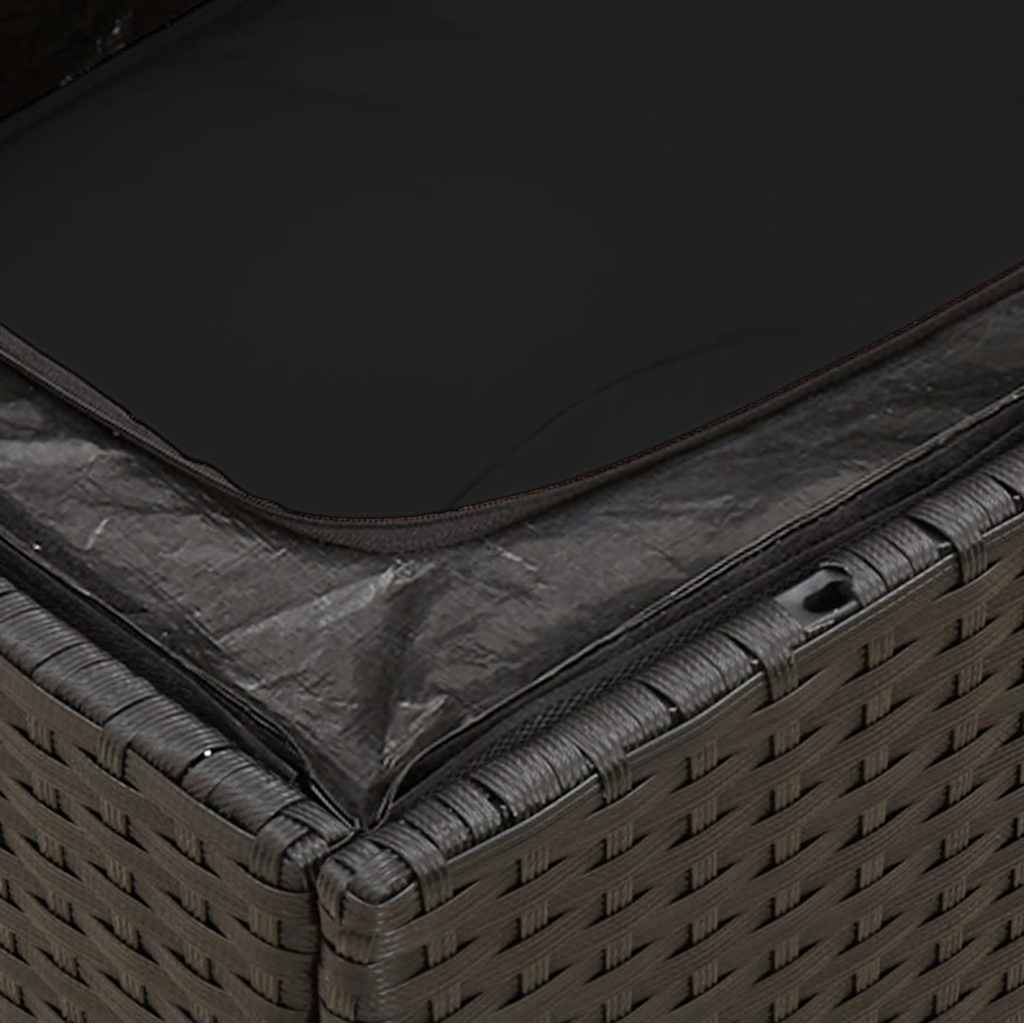 vidaXL Tuinstoel zonder armleuningen met kussens zwart poly rattan