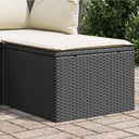 vidaXL Tuinkruk met kussen zwart 55x55x37 cm poly rattan