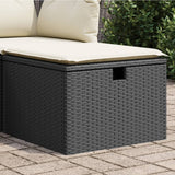 vidaXL Tuinkruk met kussen zwart 55x55x37 cm poly rattan