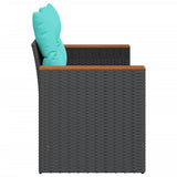 vidaXL Tuinbank met kussens 2-zits poly rattan zwart