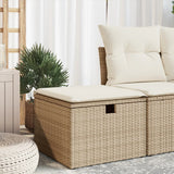 vidaXL Tuinkruk met kussen zwart 55x55x37 cm poly rattan