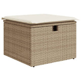 vidaXL Tuinkruk met kussen zwart 55x55x37 cm poly rattan