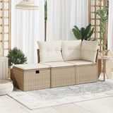 vidaXL Tuinkruk met kussen zwart 55x55x37 cm poly rattan