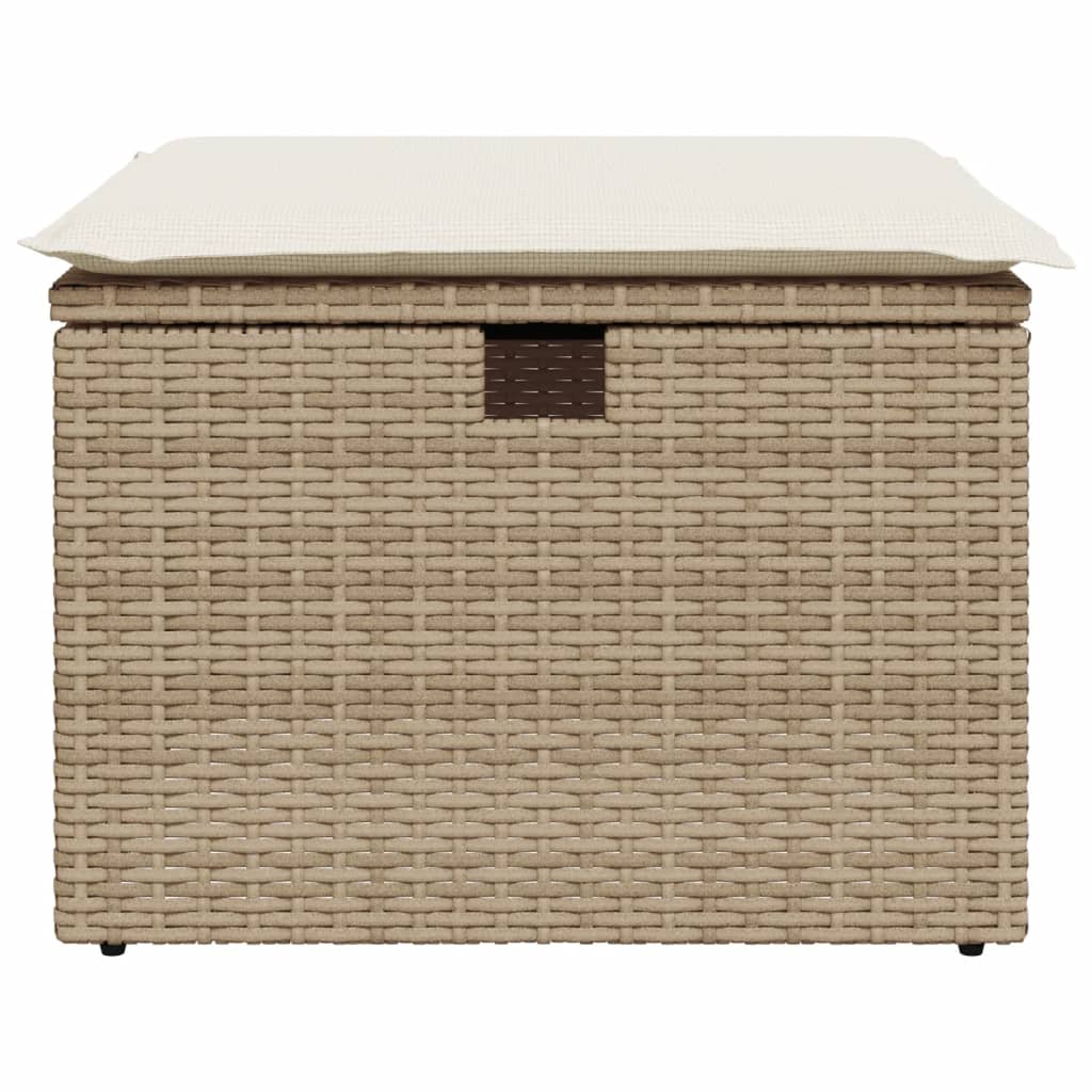 vidaXL Tuinkruk met kussen zwart 55x55x37 cm poly rattan