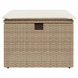 vidaXL Tuinkruk met kussen zwart 55x55x37 cm poly rattan