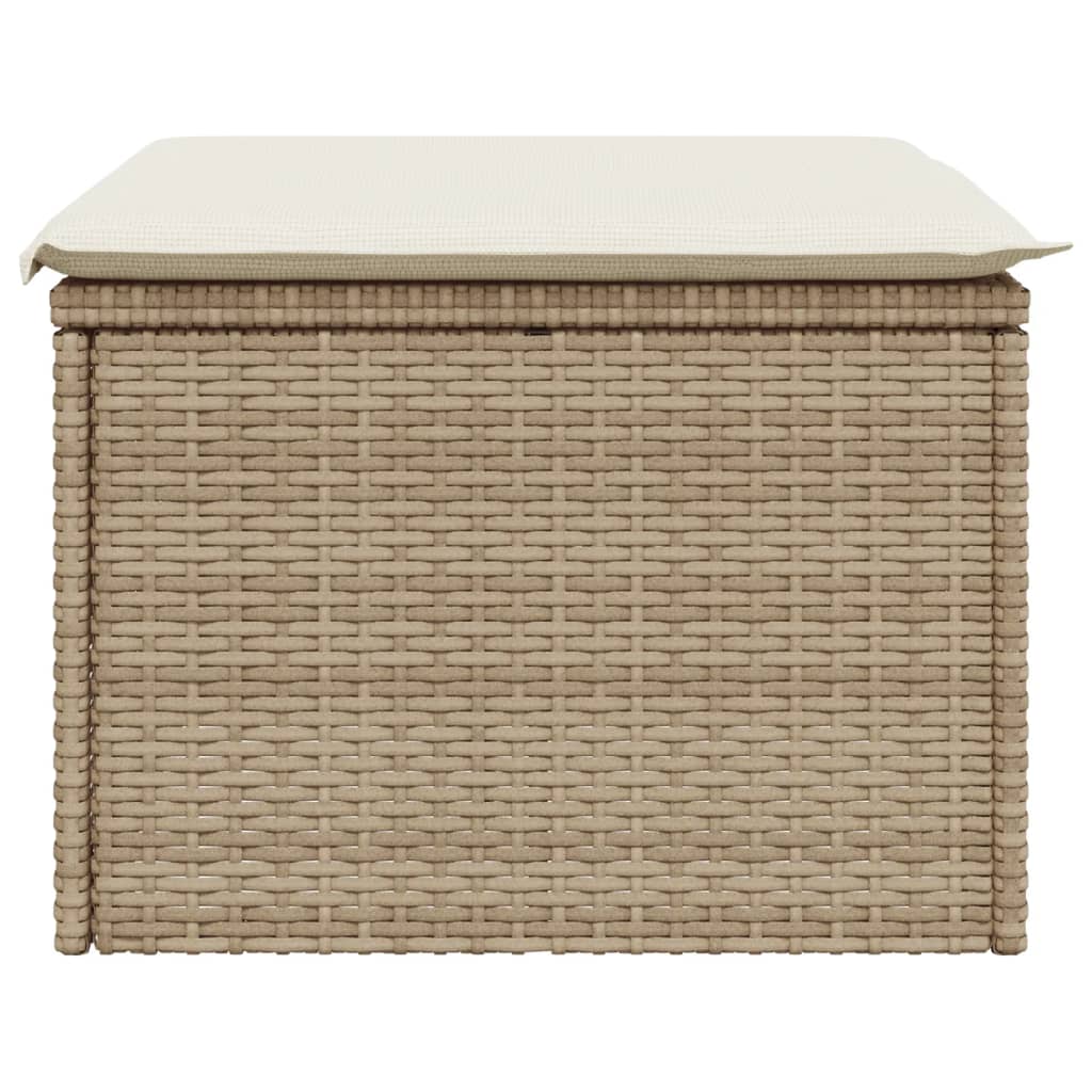 vidaXL Tuinkruk met kussen zwart 55x55x37 cm poly rattan