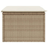 vidaXL Tuinkruk met kussen zwart 55x55x37 cm poly rattan