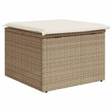 vidaXL Tuinkruk met kussen zwart 55x55x37 cm poly rattan