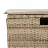 vidaXL Tuinkruk met kussen zwart 55x55x37 cm poly rattan