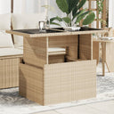 vidaXL Tuintafel met glazen blad 100x55x73 cm poly rattan zwart
