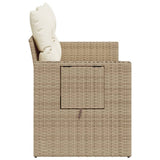 vidaXL Tuinbank 2-zits met kussens poly rattan zwart
