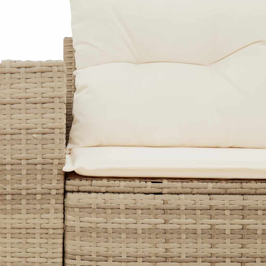 vidaXL Tuinbank 2-zits met kussens poly rattan zwart