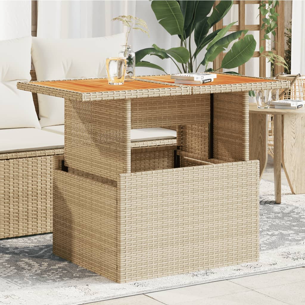 vidaXL Tuintafel met glazen blad 100x55x73 cm poly rattan zwart