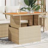 vidaXL Tuintafel met glazen blad 100x55x73 cm poly rattan zwart