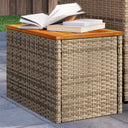 vidaXL Garden Side Tables 2 pcs 55x34x37 cm Wood Poly Rattan Black